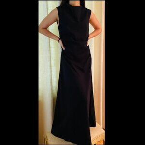 COS Black Maxi Ruched Dress
